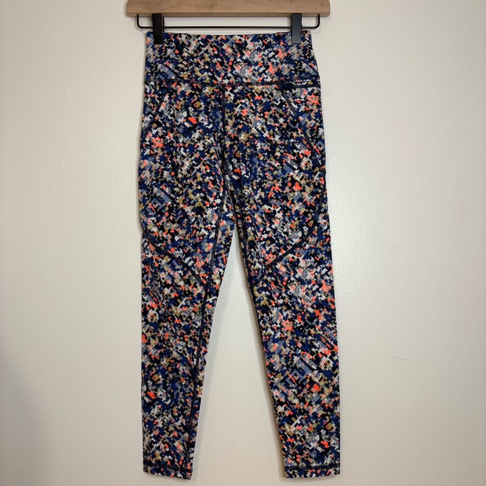 Sweaty Betty The Power 7/8 Leggings‎ XXS Blue Print Pocket Stretch